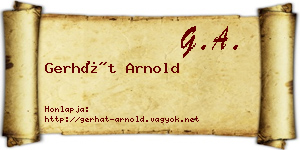 Gerhát Arnold névjegykártya
